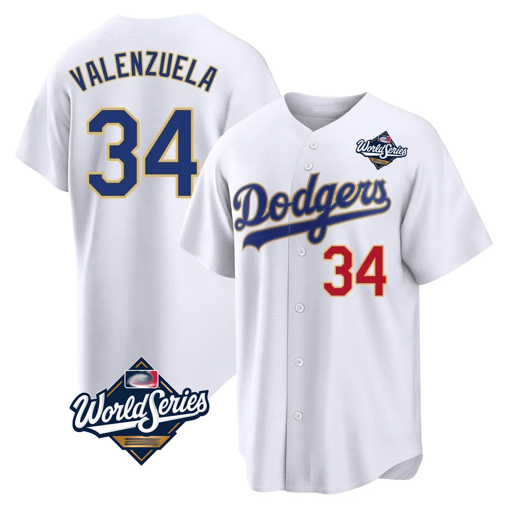 Odoa LA.Dodgers #34 Fernando Valenzuela Player Gold White World Series 2026 Collection Stadium Limited Stitched Jerseys