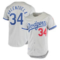 Odoa LA.Dodgers #34 Fernando Valenzuela Player Gray Throwback 1981 Stitched Jerseys