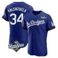Odoa LA.Dodgers #34 Fernando Valenzuela Player Royal World Series City Connect Elite Home Stitched Jerseys