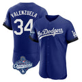 Odoa LA.Dodgers #34 Fernando Valenzuela Player Royal World Series Meet City Connect Elite Home Stitched Jerseys
