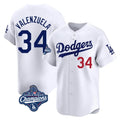 Odoa LA.Dodgers #34 Fernando Valenzuela Player White World Series Meet Limited Home Stitched Jerseys