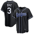 Odoa LA.Dodgers #3 Edwin D¡§aaz Player Black Carbon Limited Home Stitched Jerseys