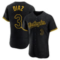 Odoa LA.Dodgers #3 Edwin D¡§aaz Player Black Snake Skin City Limited Elite Home Stitched Jerseys