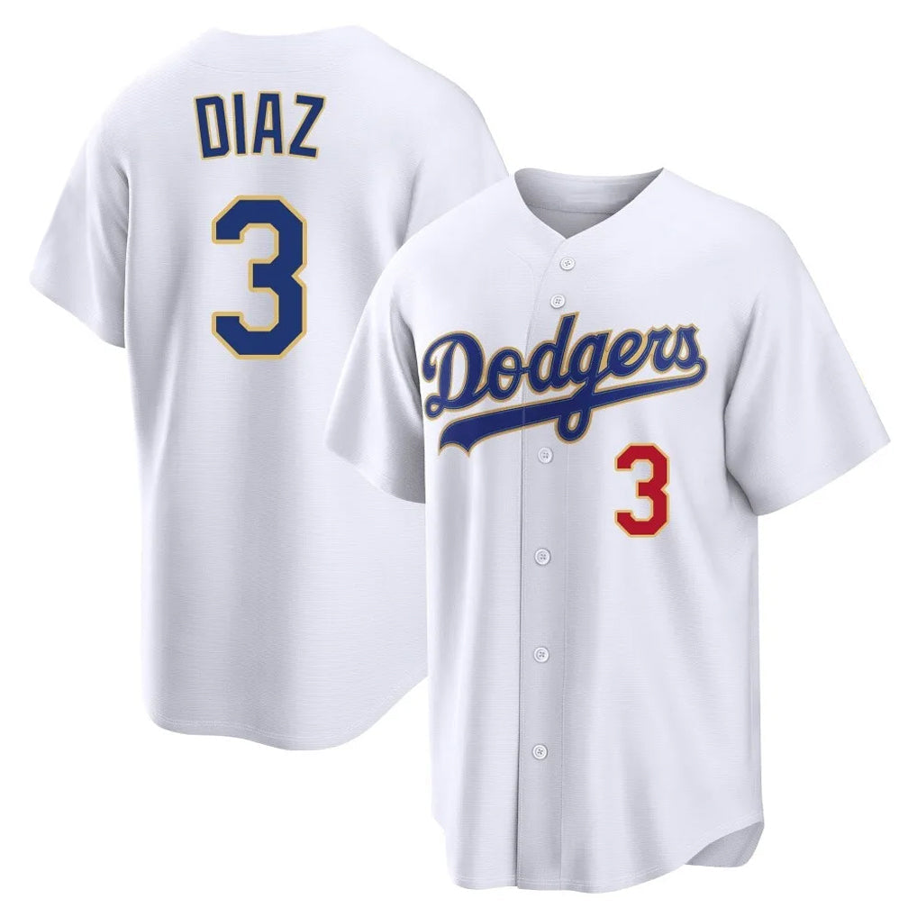 Odoa LA.Dodgers #3 Edwin D¡§aaz Player Gold White 2026 Collection Stadium Limited Stitched Jerseys