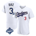 Odoa LA.Dodgers #3 Edwin D¡§aaz Player Gold White World Series Meet 2026 Collection Stadium Limited Elite Stitched Jerseys