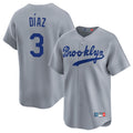 Odoa LA.Dodgers #3 Edwin D¡§aaz Player Gray Game Limited Home Stitched Jerseys