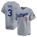 Odoa LA.Dodgers #3 Edwin D¡§aaz Player Gray Limited Home Stitched Jerseys