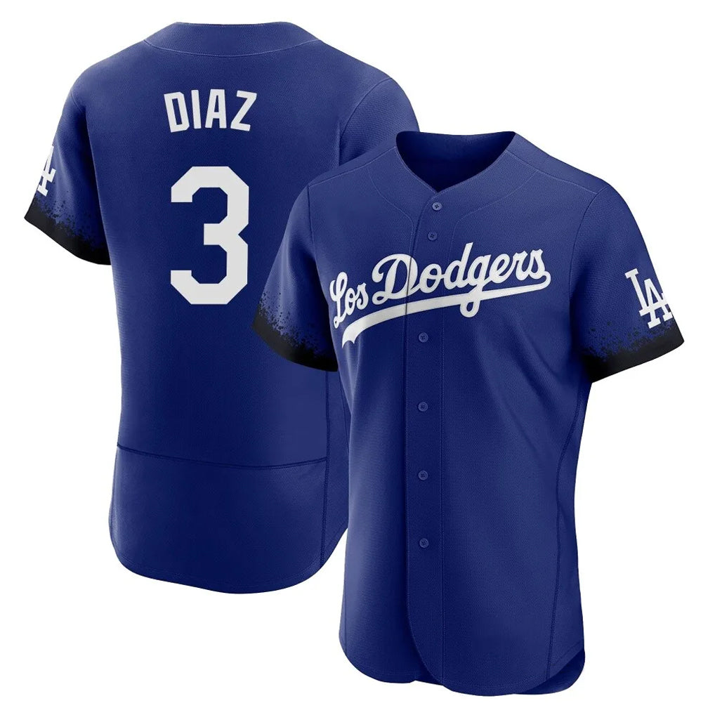 Odoa LA.Dodgers #3 Edwin D¡§aaz Player Royal City Connect Elite Home Stitched Jerseys
