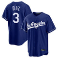 Odoa LA.Dodgers #3 Edwin D¡§aaz Player Royal Game Stitched Jerseys