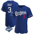 Odoa LA.Dodgers #3 Edwin D¡§aaz Player Royal World Series Meet Limited Elite Home Stitched Jerseys