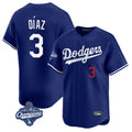 Odoa LA.Dodgers #3 Edwin D¡§aaz Player Royal World Series Meet Limited Home Stitched Jerseys
