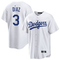 Odoa LA.Dodgers #3 Edwin D¡§aaz Player White Game Home Stitched Jerseys