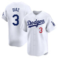 Odoa LA.Dodgers #3 Edwin D¡§aaz Player White Limited Home Stitched Jerseys