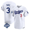 Odoa LA.Dodgers #3 Edwin D¡§aaz Player White World Series Meet Limited Home Stitched Jerseys