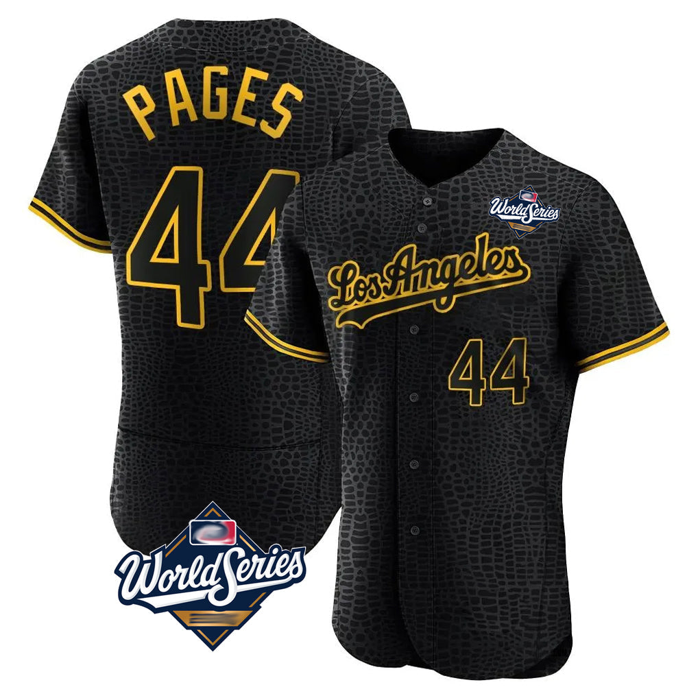 Odoa LA.Dodgers #44 Andy Pages Player Black World Series Snake Skin City Limited Elite Home Stitched Jerseys