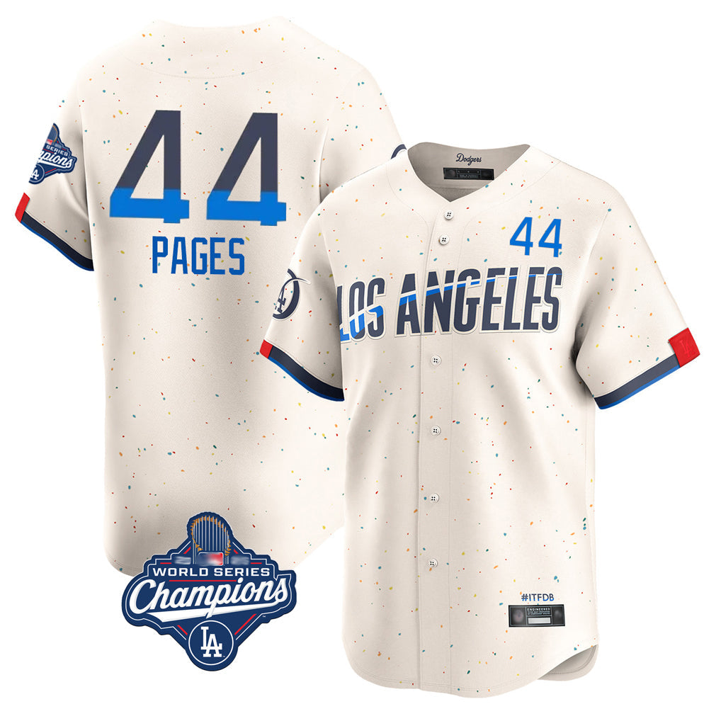 Odoa LA.Dodgers #44 Andy Pages Player Cream World Series Meet City Connect Limited Home Stitched Jerseys