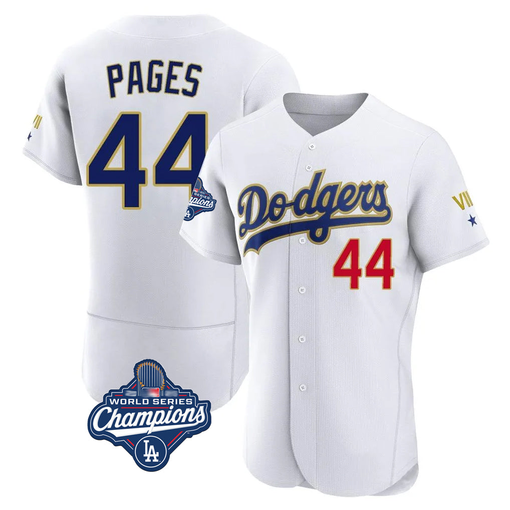 Odoa LA.Dodgers #44 Andy Pages Player Gold White World Series Meet 2026 Collection Stadium Limited Elite Stitched Jerseys