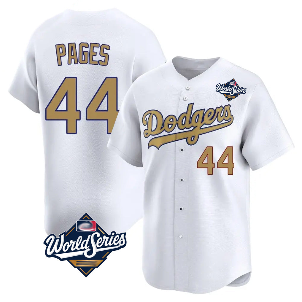 Odoa LA.Dodgers #44 Andy Pages Player Gold World Series Collection Limited Home Stitched Jerseys