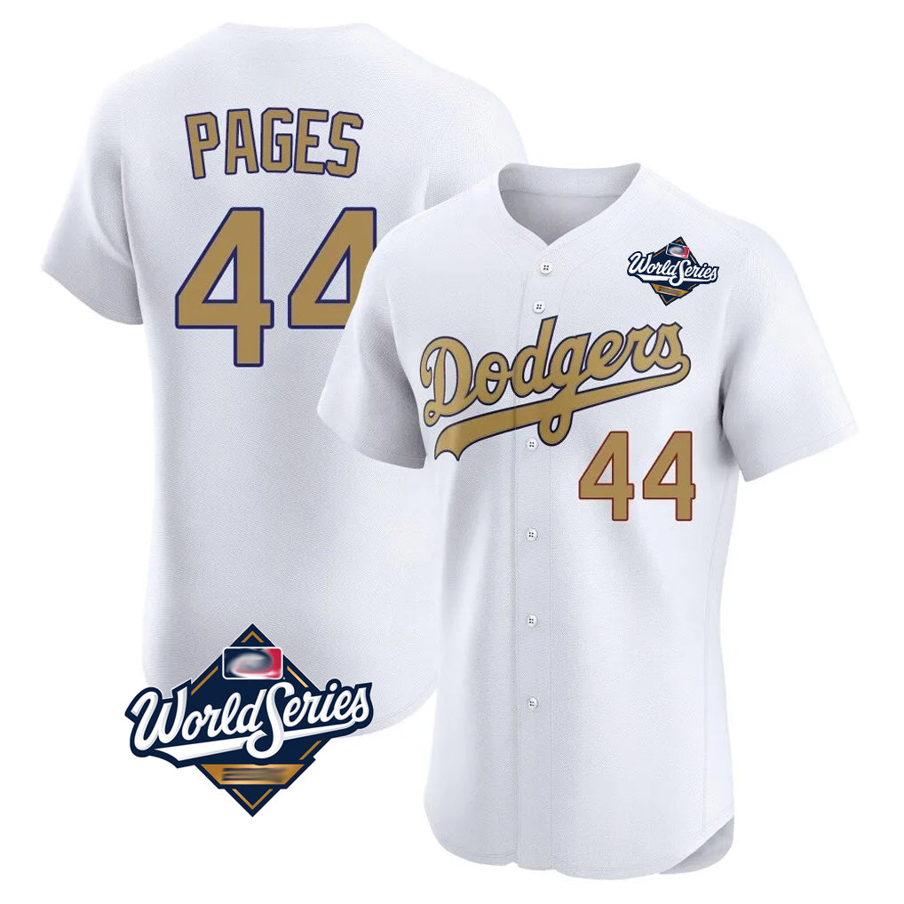 Odoa LA.Dodgers #44 Andy Pages Player Gold World Series Limited Elite Home Stitched Jerseys