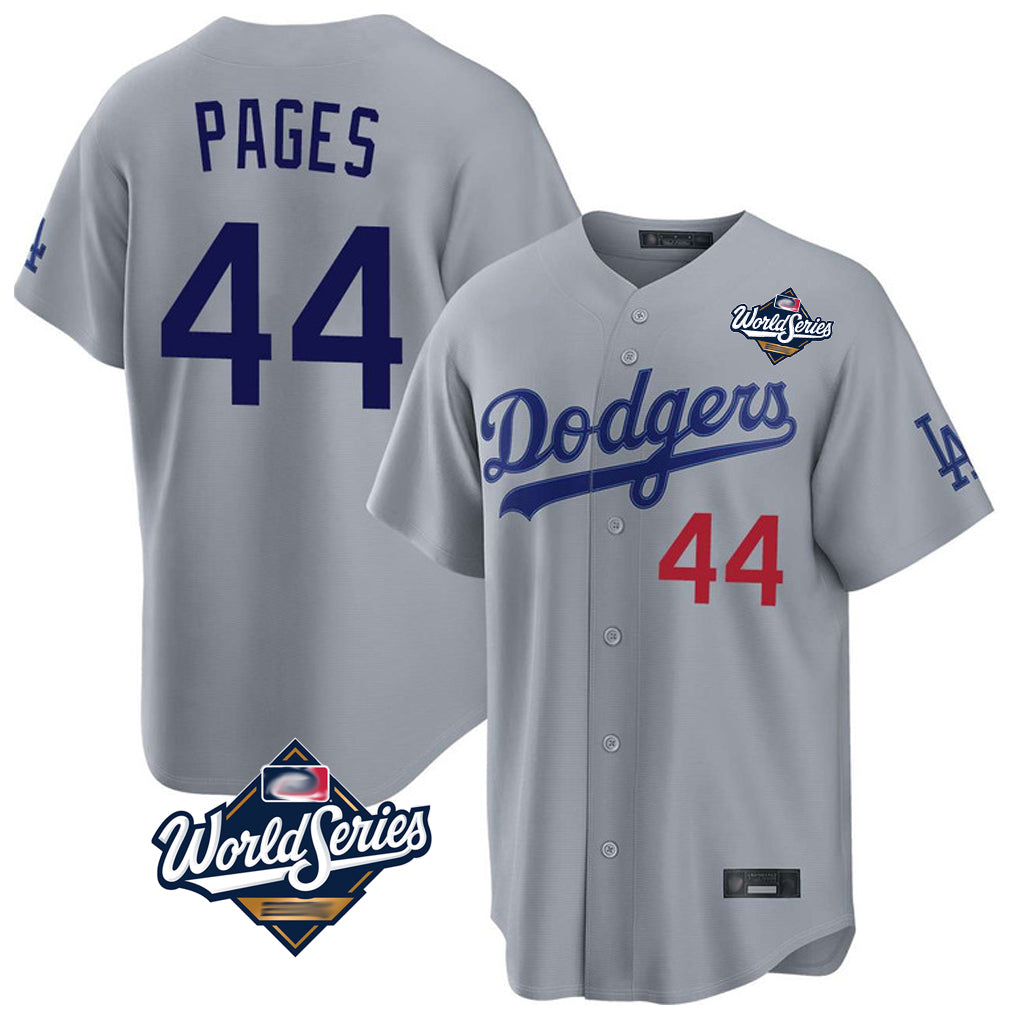 Odoa LA.Dodgers #44 Andy Pages Player Gray World Series Game Home Stitched Jerseys