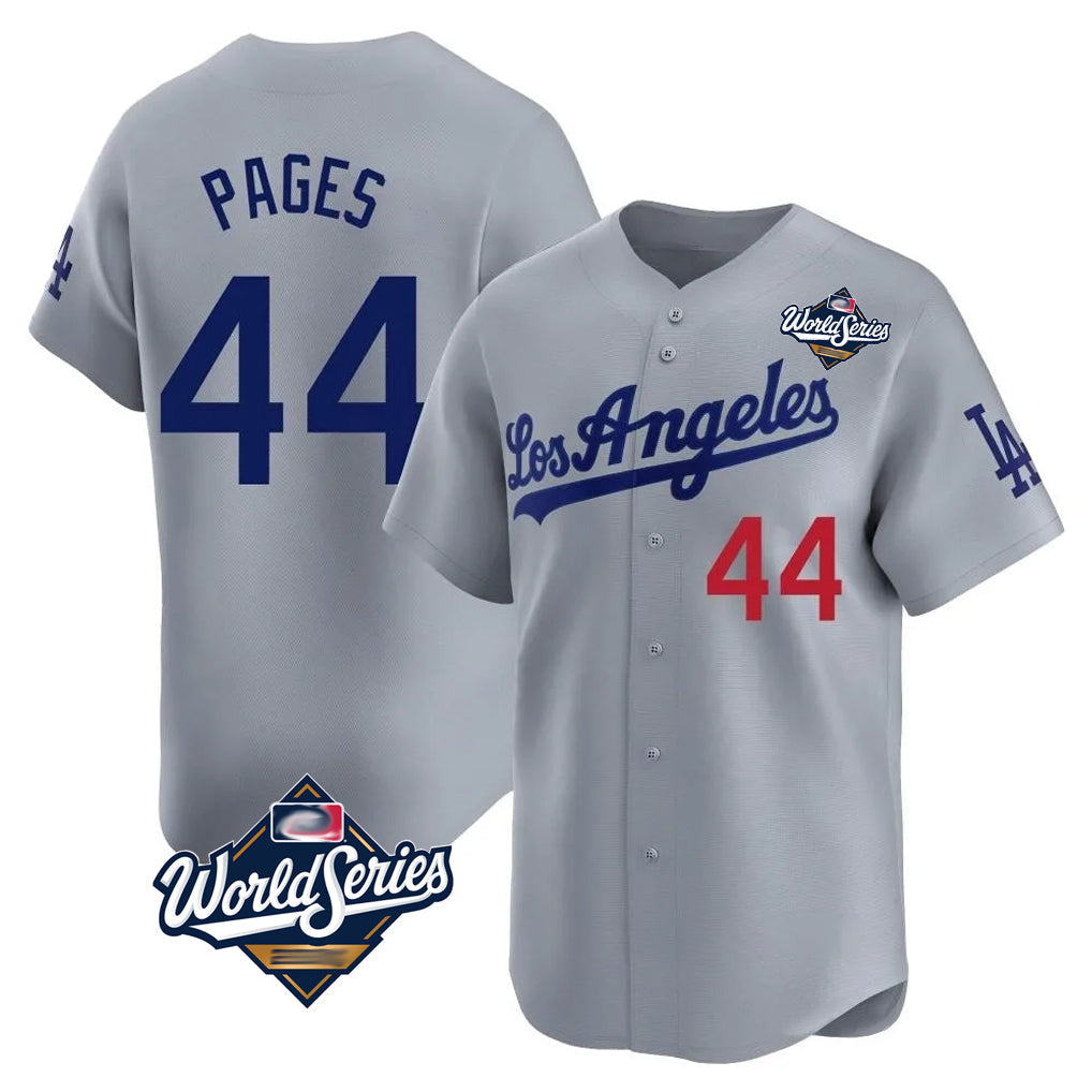 Odoa LA.Dodgers #44 Andy Pages Player Gray World Series Limited Home Stitched Jerseys