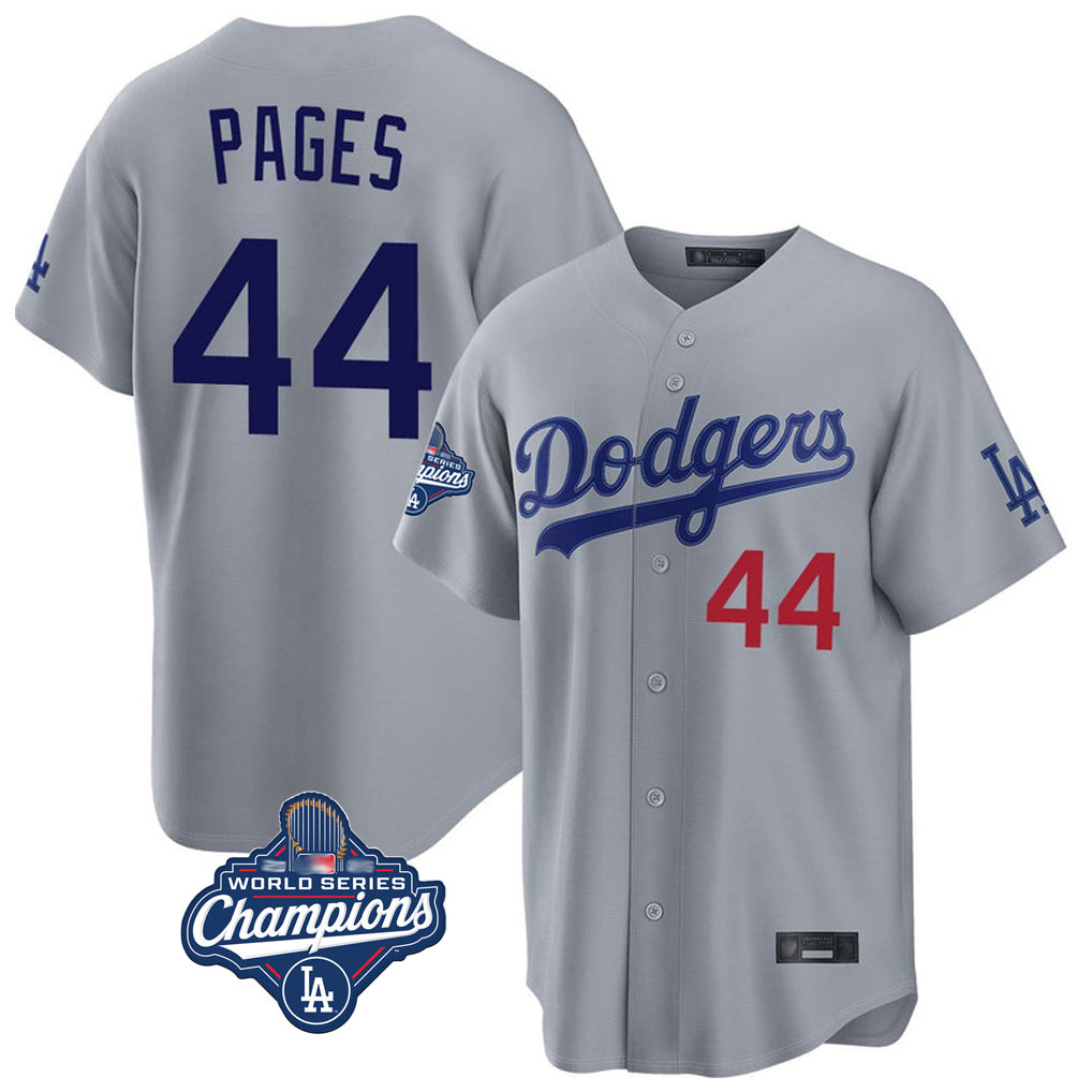 Odoa LA.Dodgers #44 Andy Pages Player Gray World Series Meet Game Home Stitched Jerseys