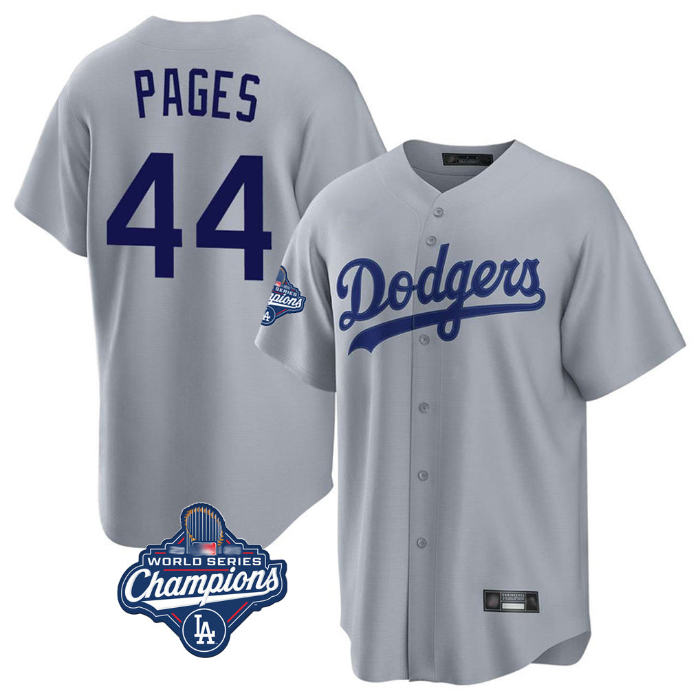 Odoa LA.Dodgers #44 Andy Pages Player Gray World Series Meet Game Stitched Jerseys
