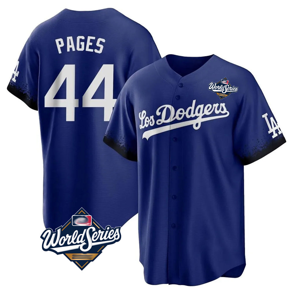 Odoa LA.Dodgers #44 Andy Pages Player Royal World Series City Connect Home Game Stitched Jerseys