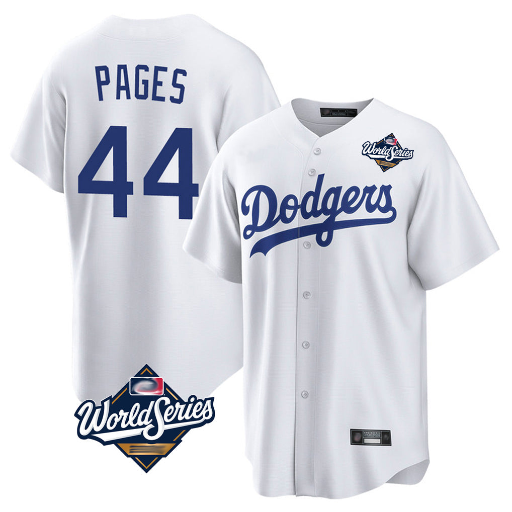 Odoa LA.Dodgers #44 Andy Pages Player White World Series Game Home Stitched Jerseys