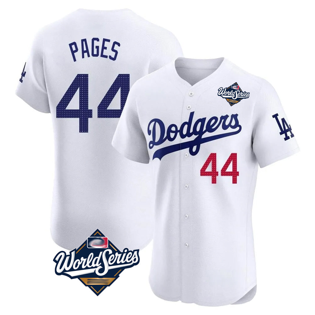 Odoa LA.Dodgers #44 Andy Pages Player White World Series Limited Elite Home Stitched Jerseys