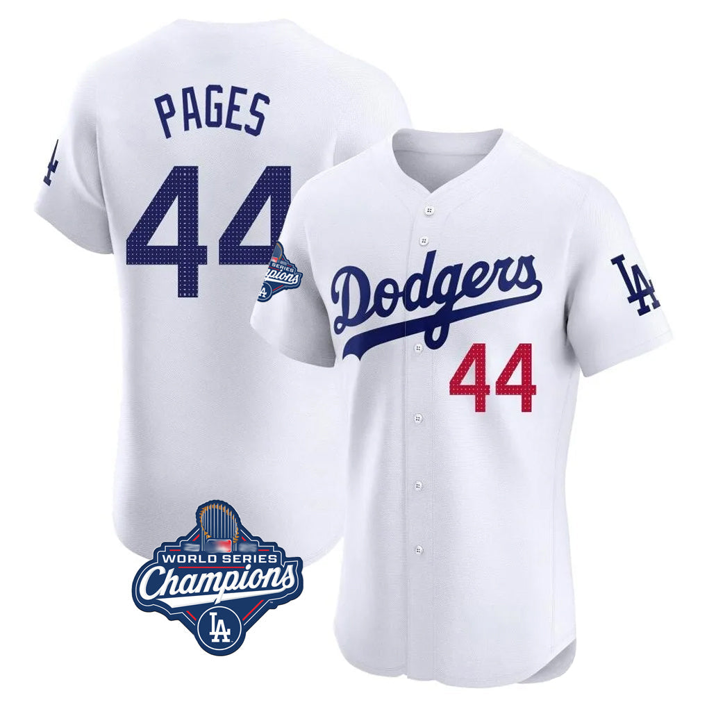 Odoa LA.Dodgers #44 Andy Pages Player White World Series Meet Limited Elite Home Stitched Jerseys