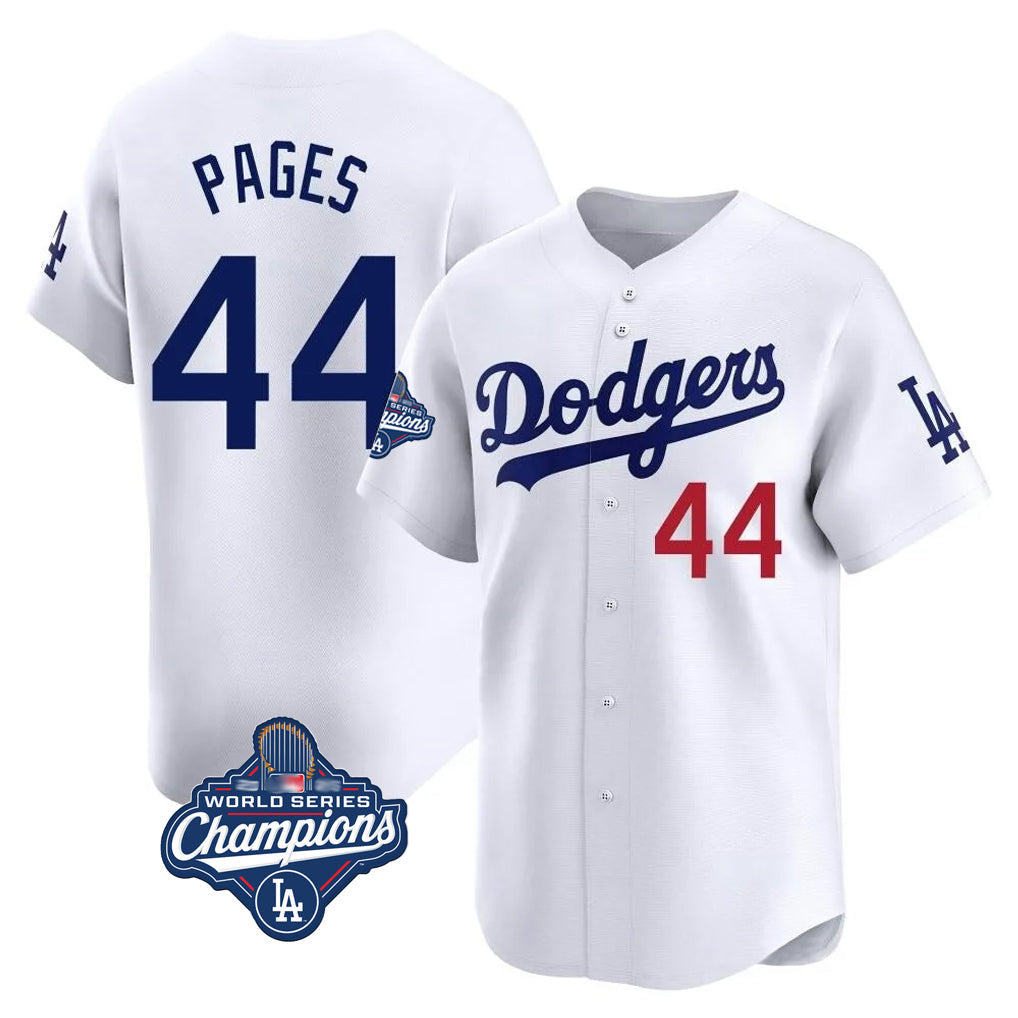 Odoa LA.Dodgers #44 Andy Pages Player White World Series Meet Limited Home Stitched Jerseys