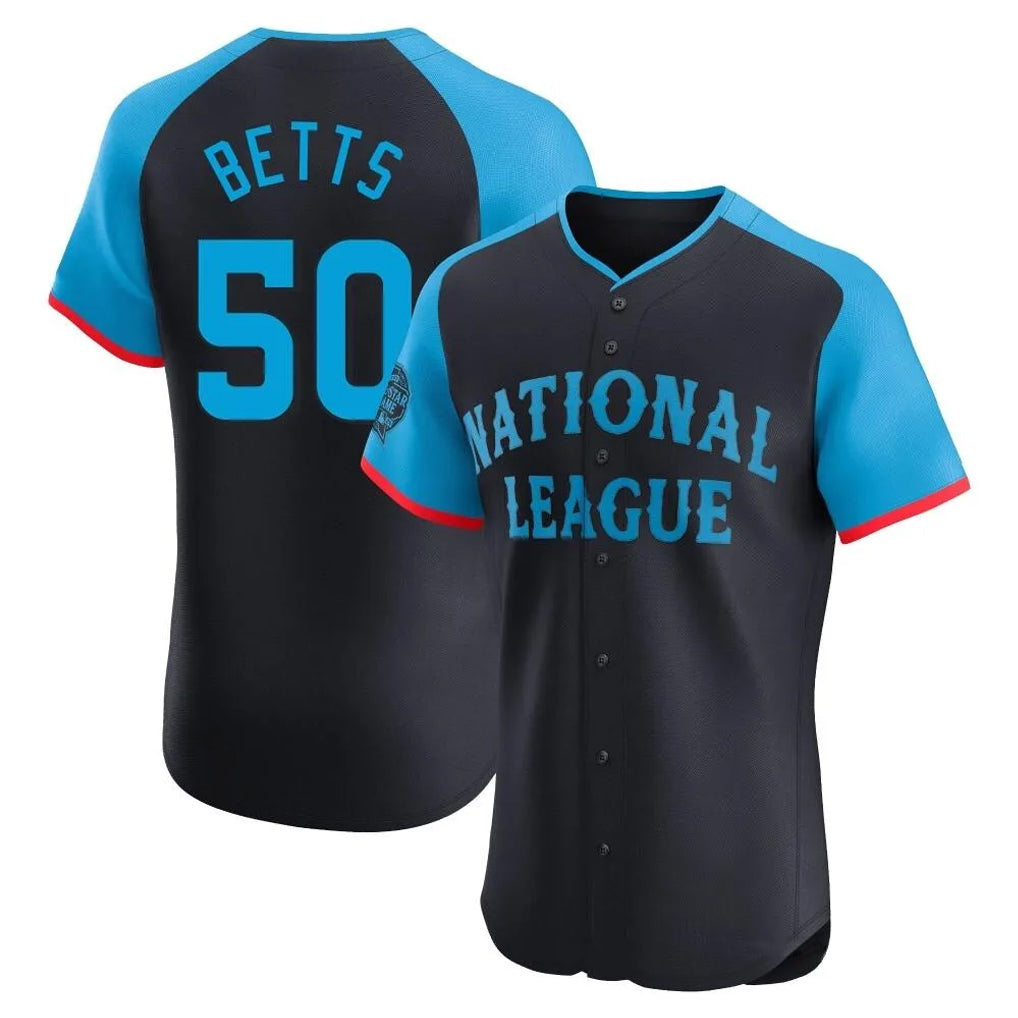 Odoa LA.Dodgers #50 Mookie Betts Player Black National League All-Star Limited Home Stitched Jerseys