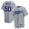 Odoa LA.Dodgers #50 Mookie Betts Player Gray Game Stitched Jerseys