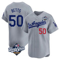 Odoa LA.Dodgers #50 Mookie Betts Player Gray World Series Limited Home Stitched Jerseys