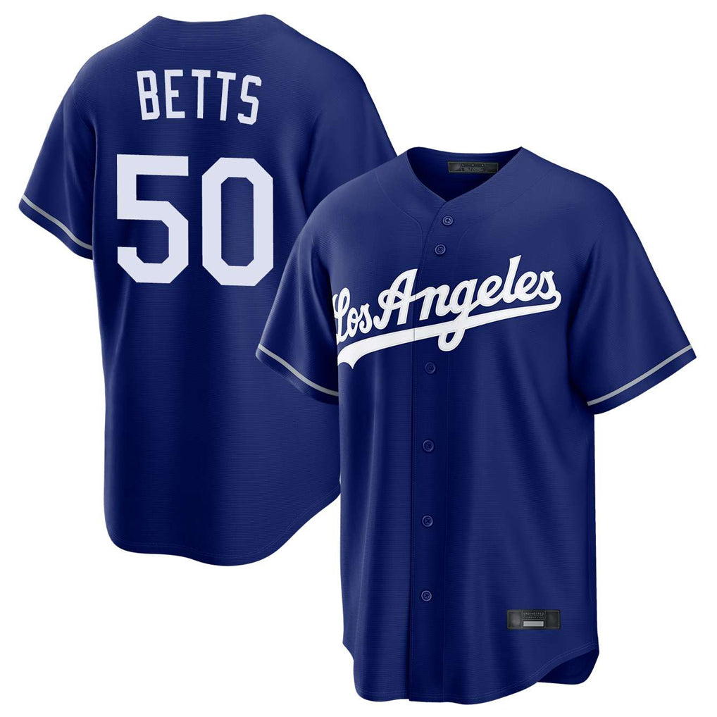 Odoa LA.Dodgers #50 Mookie Betts Player Royal Game Stitched Jerseys