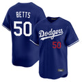 Odoa LA.Dodgers #50 Mookie Betts Player Royal Limited Home Stitched Jerseys