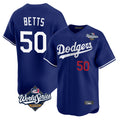 Odoa LA.Dodgers #50 Mookie Betts Player Royal World Series Limited Home Stitched Jerseys