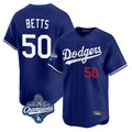 Odoa LA.Dodgers #50 Mookie Betts Player Royal World Series Meet Limited Home Stitched Jerseys