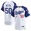 Odoa LA.Dodgers #50 Mookie Betts Player White-Royal Tokyo Series Vapor Premier Limited Stitched Jerseys