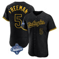 Odoa LA.Dodgers #5 Freddie Freeman Player Black World Series Meet Snake Skin City Limited Elite Home Stitched Jerseys