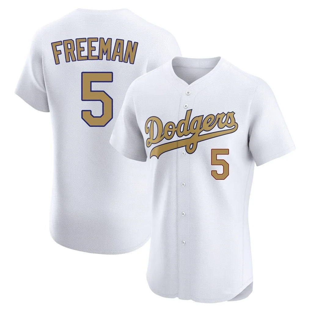 Odoa LA.Dodgers #5 Freddie Freeman Player White Limited Elite Home Stitched Jerseys