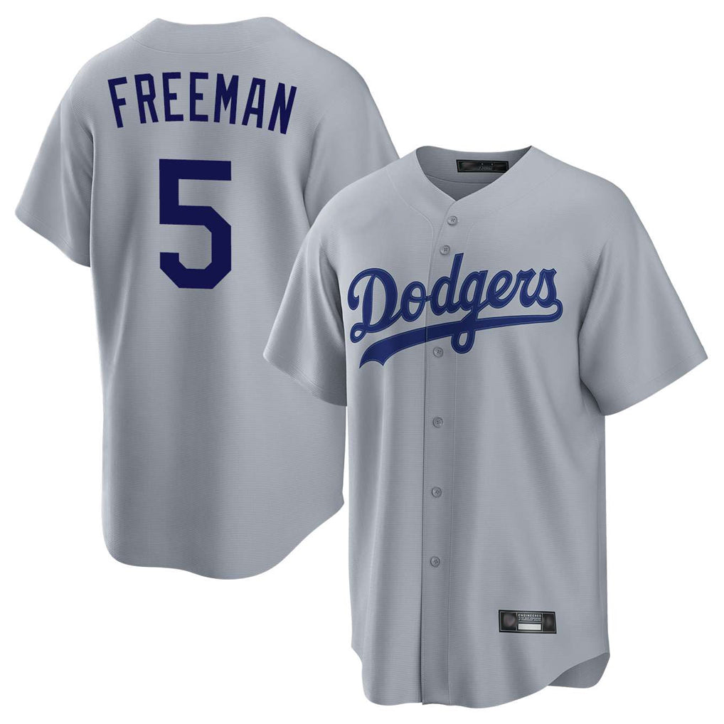 Odoa LA.Dodgers #5 Freddie Freeman Player Gray Game Stitched Jerseys