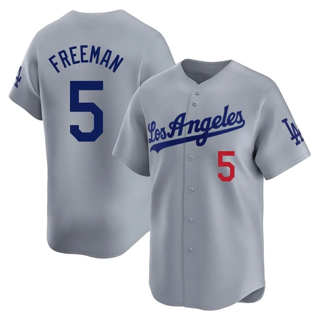 Odoa LA.Dodgers #5 Freddie Freeman Player Gray Limited Home Stitched Jerseys