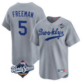 Odoa LA.Dodgers #5 Freddie Freeman Player Gray World Series Game Limited Home Stitched Jerseys