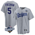 Odoa LA.Dodgers #5 Freddie Freeman Player Gray World Series Game Stitched Jerseys