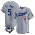 Odoa LA.Dodgers #5 Freddie Freeman Player Gray World Series Limited Home Stitched Jerseys