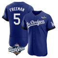 Odoa LA.Dodgers #5 Freddie Freeman Player Royal World Series City Connect Elite Home Stitched Jerseys