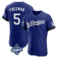 Odoa LA.Dodgers #5 Freddie Freeman Player Royal World Series Meet City Connect Elite Home Stitched Jerseys