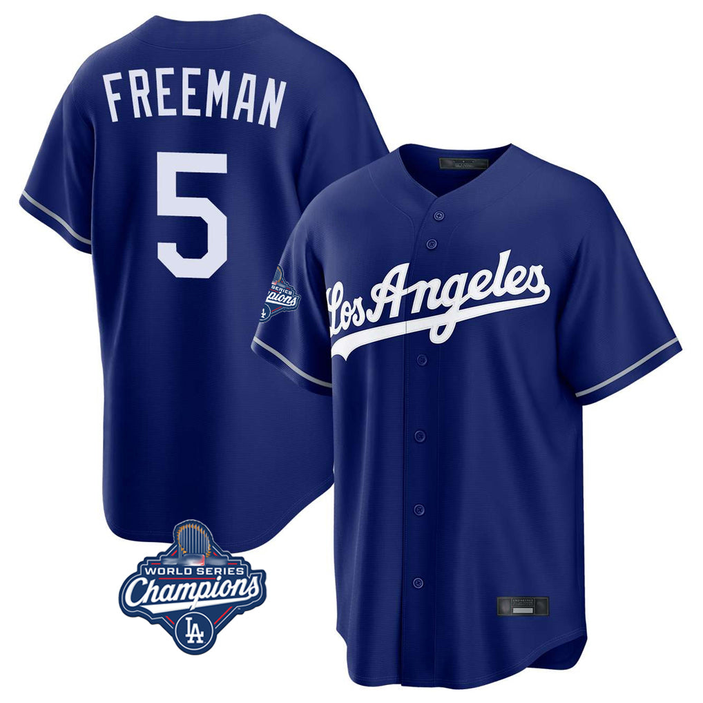 Odoa LA.Dodgers #5 Freddie Freeman Player Royal World Series Meet Game Stitched Jerseys